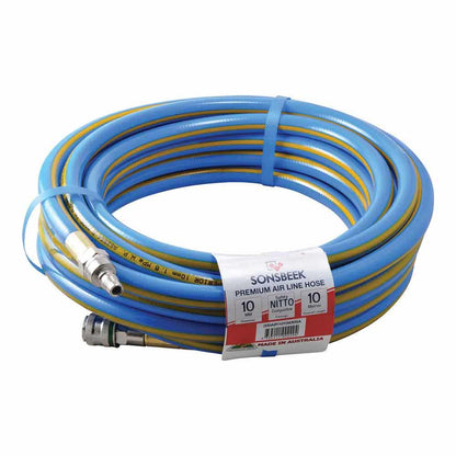 SONSBEEK Air Hose 10mm x 10m Nitto Style and Safety Adaptor 200AIR1010400SA