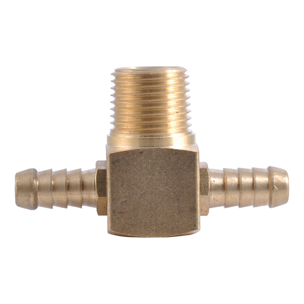 SONSBEEK T-PIECE 1 2inch BSP MALE 3 8inch BARB BRASS, CARDED