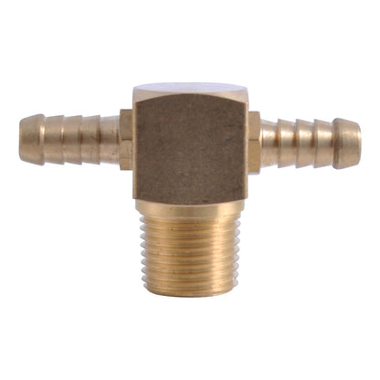 SONSBEEK T-PIECE 1 2inch BSP MALE 3 8inch BARB BRASS, CARDED