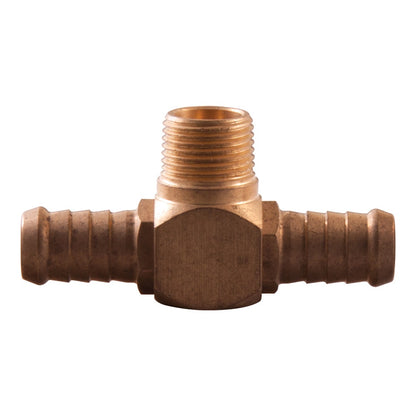 SONSBEEK T-PIECE 3 8inch BSP MALE 1 2inch BARB BRASS, CARDED