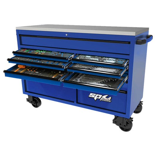 SP TOOLS 13 Drawer Metric SAE USA Sumo Series Tool Kit Blue Black - 465 Piece SP50805BL