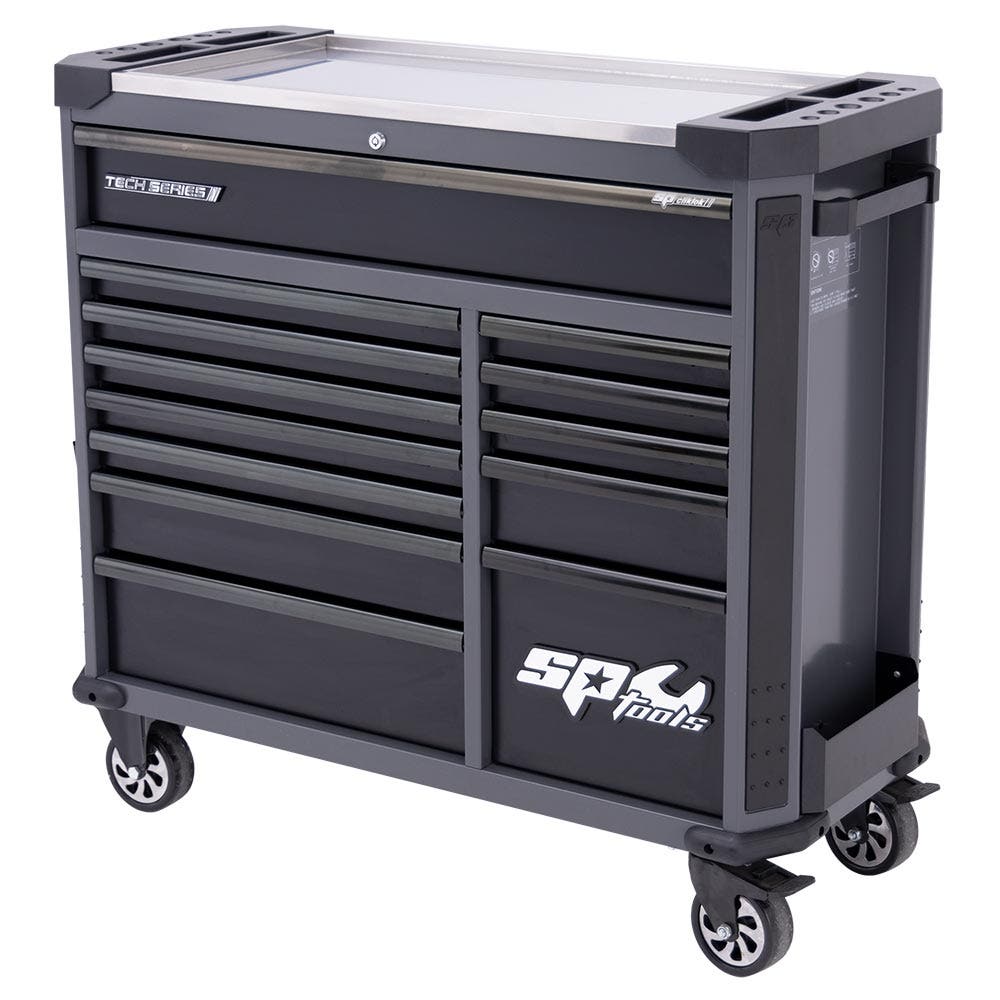 SP TOOLS 13 Drawer Tech Series Roller Cabinet Diamond Black SP42355D