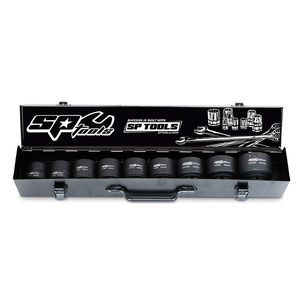 SP TOOLS 1inch Drive 6 Point Metric Impact Socket Set - 9 Piece SP20510