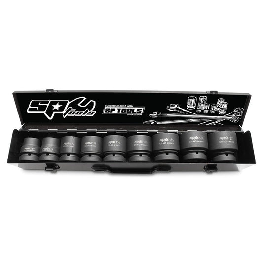 SP TOOLS 1inch Drive 6 Point SAE Impact Socket Set - 9 Piece SP20515