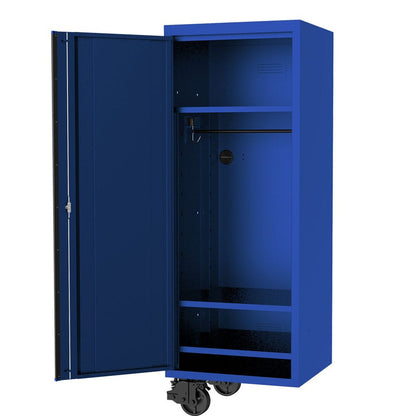 SP TOOLS 27inch USA Sumo Series Side Cabinet - 3 Fixed Shelves and Clothes Hang Rail - Blue Black SP44885BL