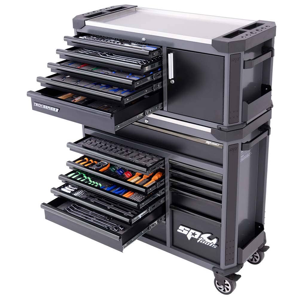 SP TOOLS 630 Piece Metric SAE 18 Drawer Diamond Black Tool Kit SP52387DX