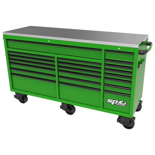 SP TOOLS 73 21 Drawer USA Sumo Series Roller Cabinet Green Black SP44825G