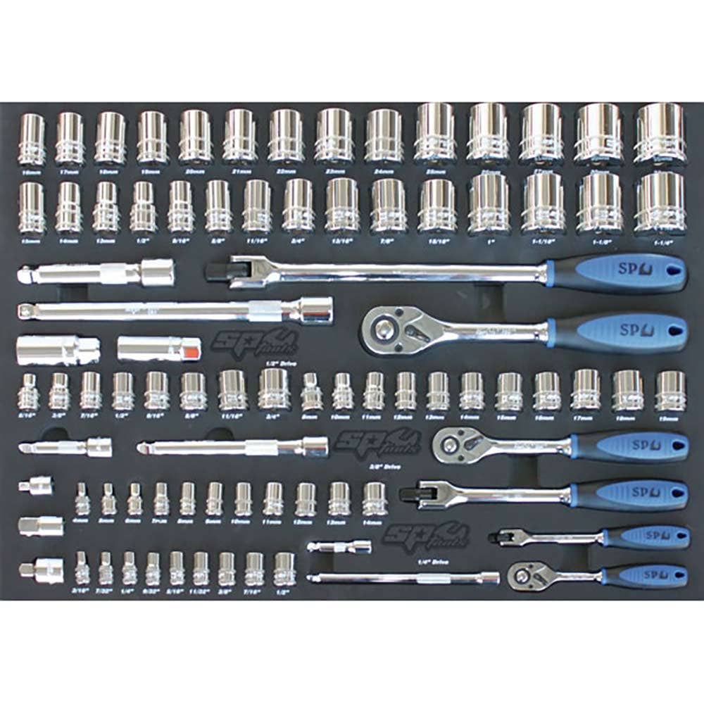 SP TOOLS Metric SAE Custom Series Roller Cabinet Tool Kit Black - 238 Piece SP50626X