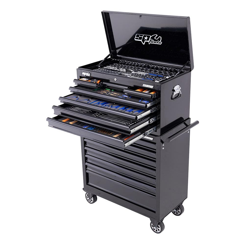SP TOOLS Metric Sae Tool Kit Black 14 Drawer - 417 Piece SP50175X