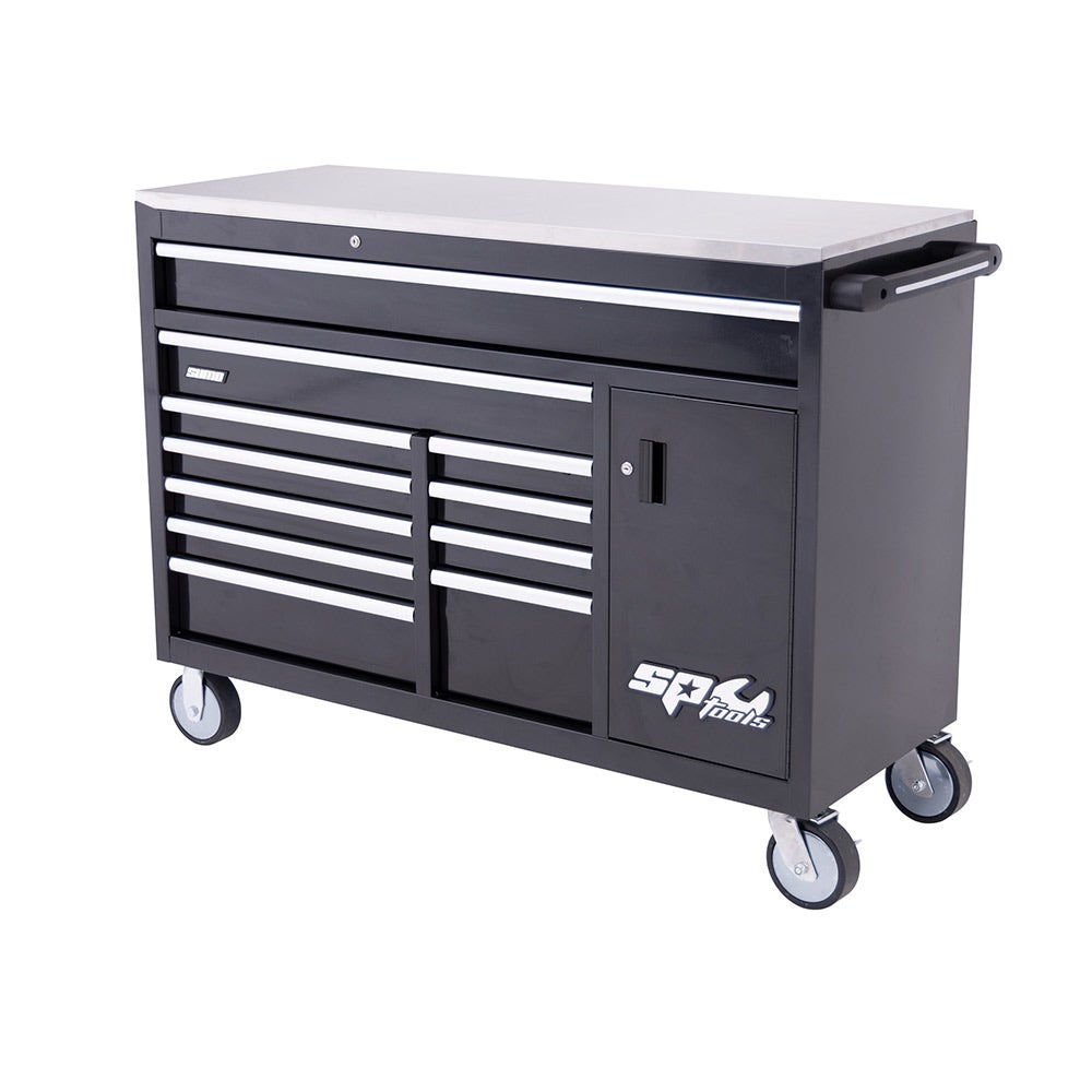 SP TOOLS Sumo Series Roller Cabinet - Black Chrome Handle - 12 Drawer SP40095