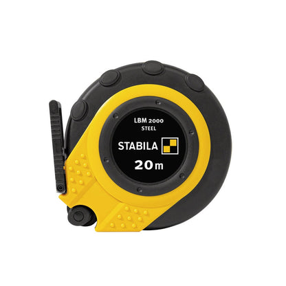 STABILA 20m x 13mm LBM 2000 Closed Case Steel Blade Tape Measure w Metric Scale Universal Hook 19658
