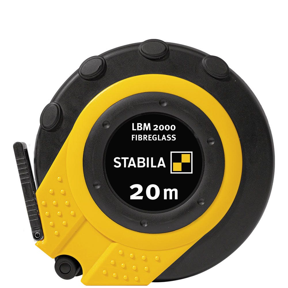 STABILA 20m x 13mm LBM 2000 Closed Case F glass Tape Measure w Metric Scale Universal Hook 19654