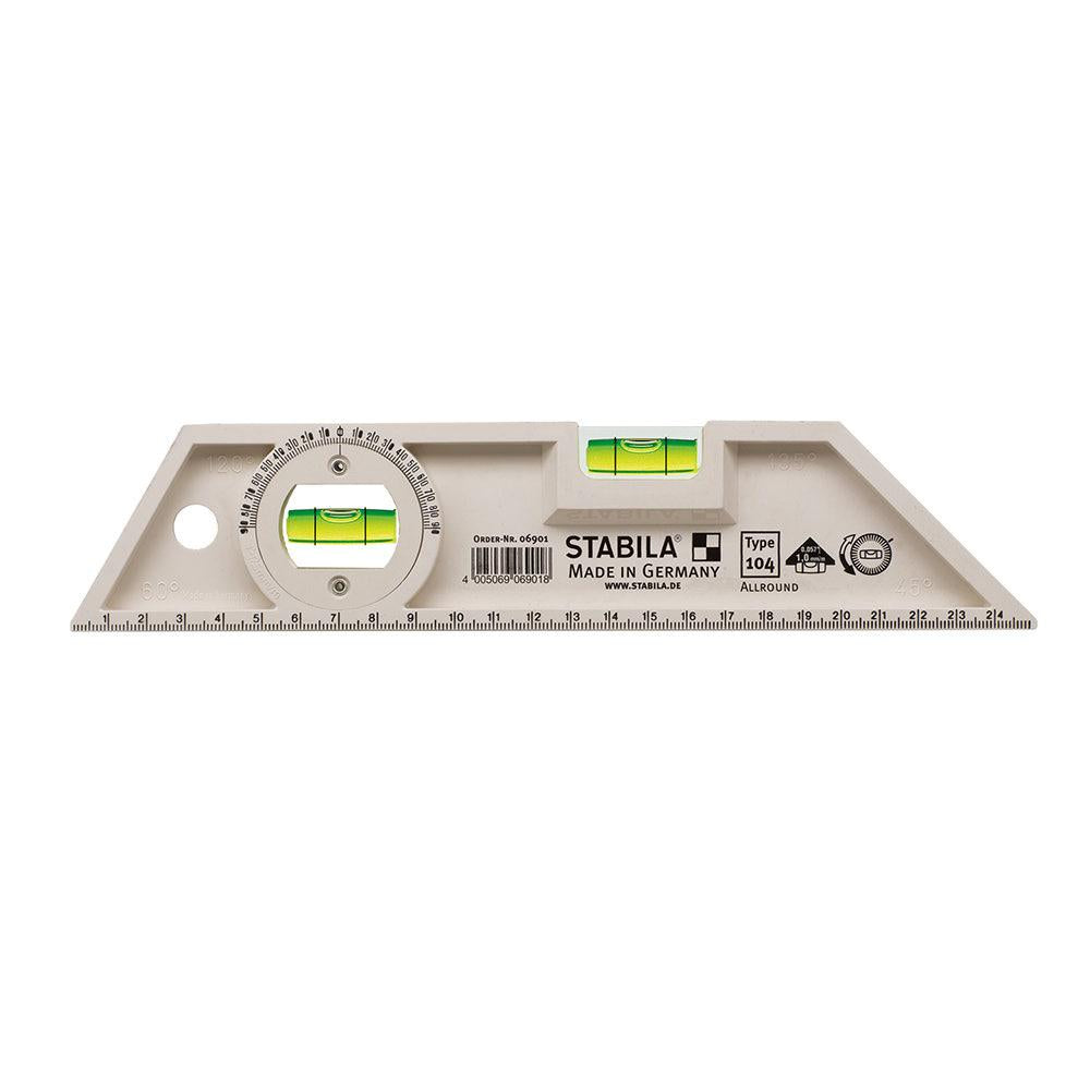 STABILA 250mm 2 Vial Adjust Angle Torpedo Spirit Level 104 25