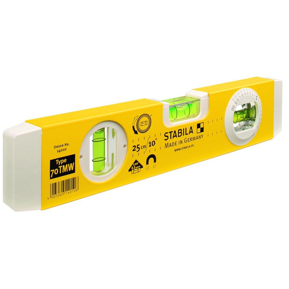 STABILA 260mm 3 Vial Magnetic Angle Measuring Box Frame Level 70TMW 25