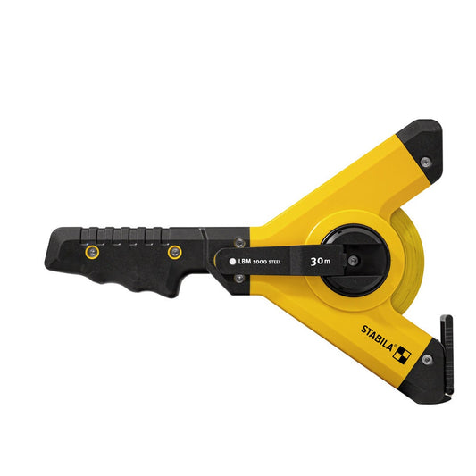 STABILA 30m x 13mm LBM 1000 Open Reel Steel Blade Tape Measure w Metric Scale Universal Hook 19664