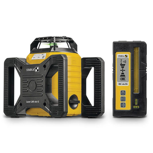 STABILA 60mm LAR 160 G Level Laser Rotary Green 4 Piece Set 19240