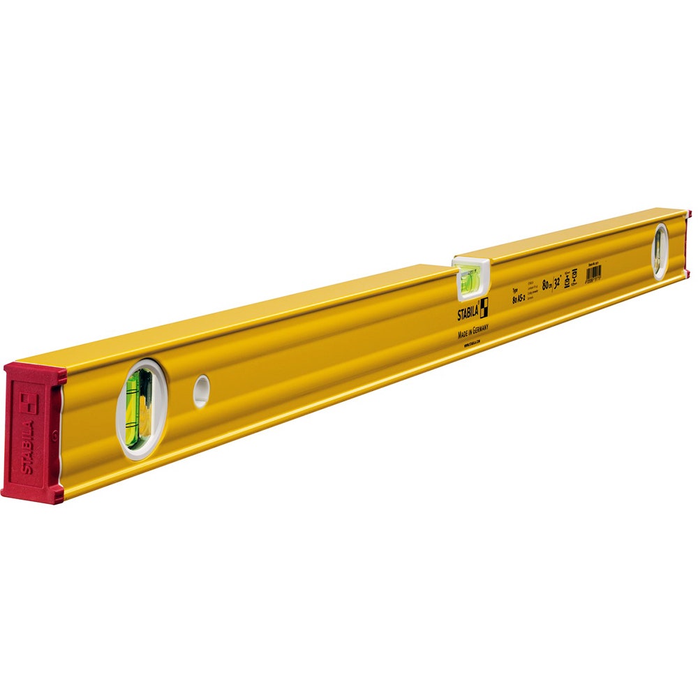 STABILA 800mm Level Box Sect 3 Vial Ribbed for Stability 80AS-2 80