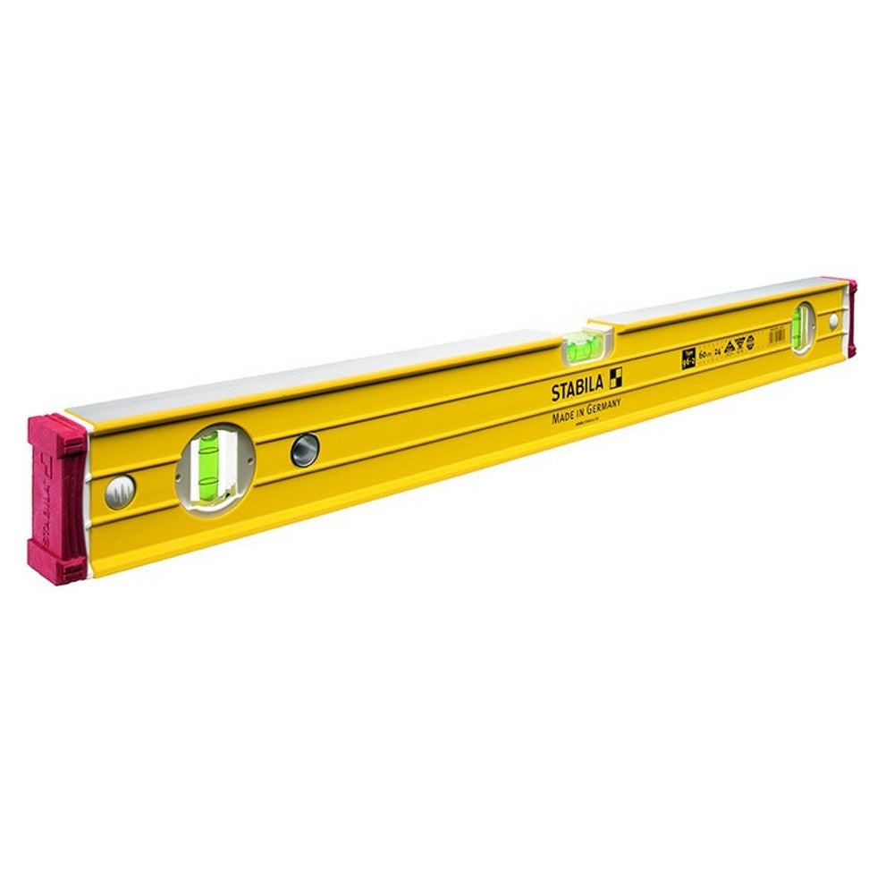 STABILA Box Frame Ribbed 3 Vial Spirit Level 2440mm 96-2 244