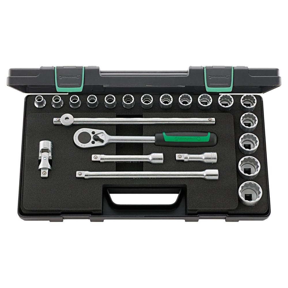STAHLWILLE 1 2 Drive 12 Point Socket and Accessory Set - 22 Piece 96031447