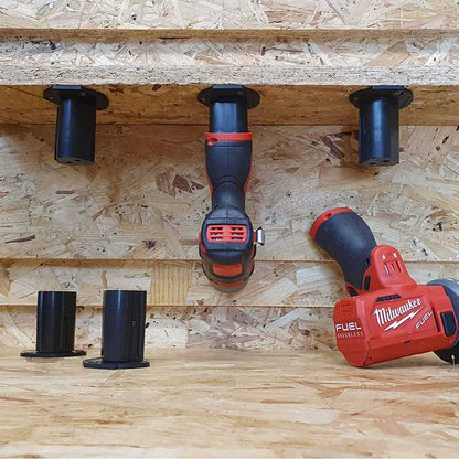STEALTHMOUNTS 3 Piece Mount Holder for Milwaukee M12 Tools Black TM-MW12-BLK-3