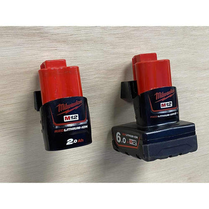 STEALTHMOUNTS 6 Piece Mount Holder for Milwaukee M12 Battery Black BM-MW12-BLK-6