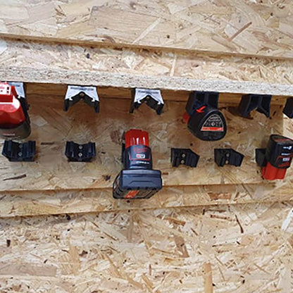STEALTHMOUNTS 6 Piece Mount Holder for Milwaukee M12 Battery Black BM-MW12-BLK-6