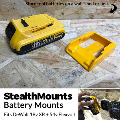 STEALTHMOUNTS Battery Mount Holder for DeWalt XR - 6 Pack