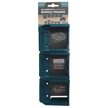 STEALTHMOUNTS Battery Mount Holder for Makita Blue 40V - 6 Pack BM-MK40-BLU-6