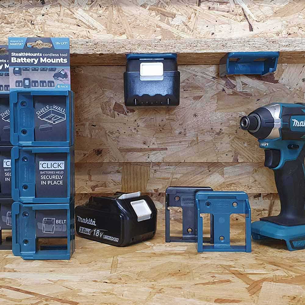 STEALTHMOUNTS Battery Mount Holder for Makita 18V - 6 Pack