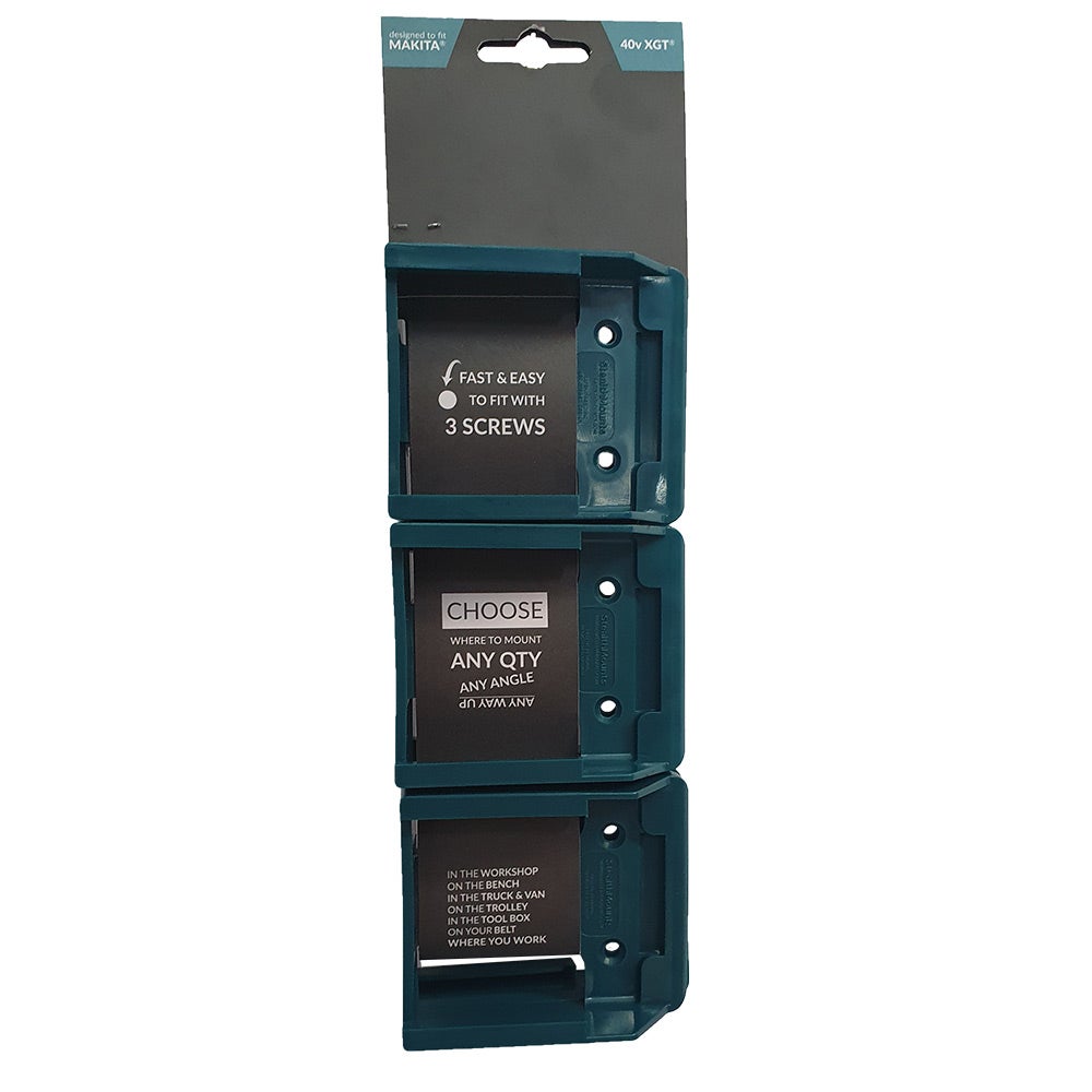 STEALTHMOUNTS Battery Mount Holder for Makita Blue 40V - 6 Pack BM-MK40-BLU-6