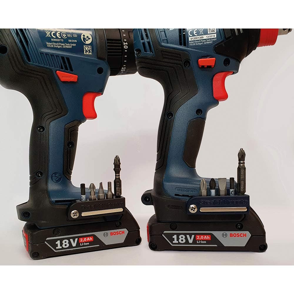 STEALTHMOUNTS Bit Holder for Bosch Blue 18V - 2 Pack BH-BO-BLU-2