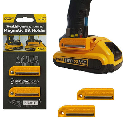 STEALTHMOUNTS Bit Holder for DeWalt Yellow XR and FLEXVOLT - 2 Pack BH-DW-YLW-2