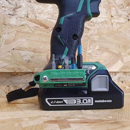 STEALTHMOUNTS Bit Holder for Metabo Hitachi HiKOKI Green 18V 36V - 2 Pack BH-MHH-GRN-2