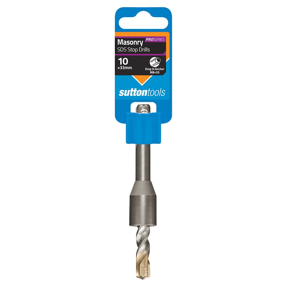 SUTTON 10x110mm 3-Cut DEPTH STOP SDS Plus TCT Masonry Drill Bit D6171000
