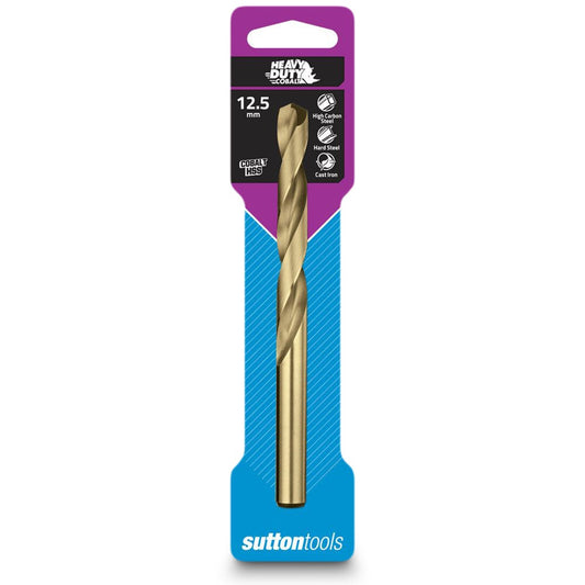 SUTTON 12.5 x 151mm HSS-Cobalt Jobber Drill Bit - HD-COBALT
