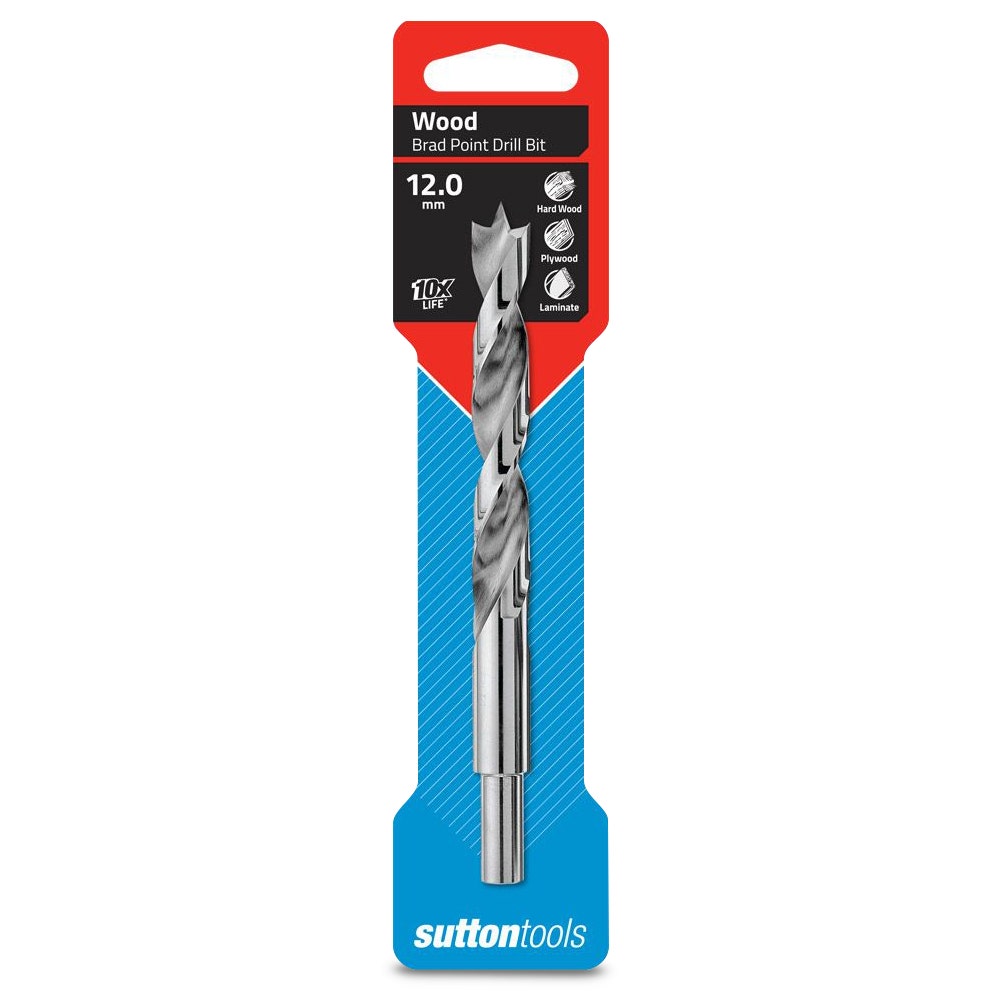 SUTTON 12 x 151mm Brad Point Wood Drill Bit