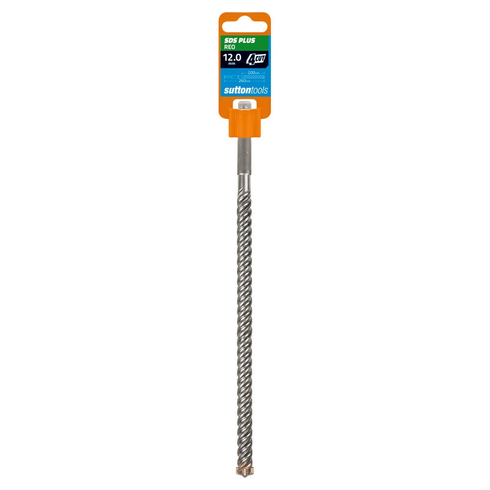 SUTTON 12x260mm 4-Cut REO SDS Plus TCT Masonry Drill Bit D6341200