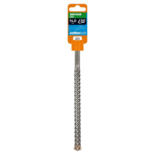 SUTTON 14x210mm 4-Cut REO SDS Plus TCT Masonry Drill Bit D6331400