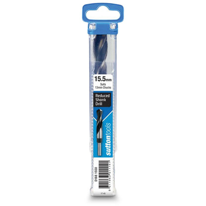 SUTTON 15.5 x 152mm 12.5mm Reduced Shank HSS Metal Drill Bit