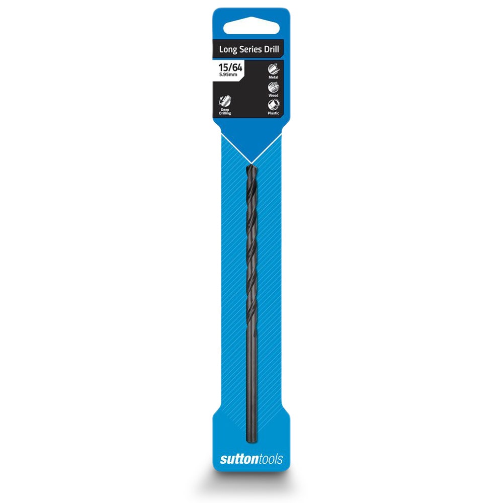 SUTTON 15 64inch x 156mm Metal Drill Bit Long Series HSS BLUE BULLET D1100595