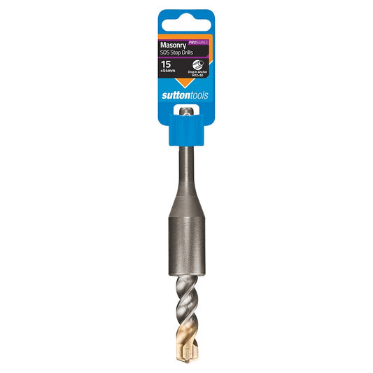 SUTTON 15x160mm 3-Cut DEPTH STOP SDS Plus TCT Masonry Drill Bit D6171500
