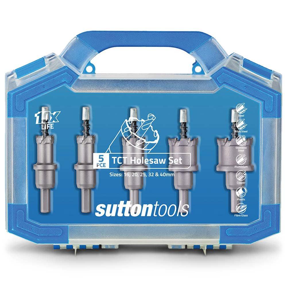 SUTTON 16-40mm 25mm-Depth TCT Holesaw Set for Metal - 5 Piece