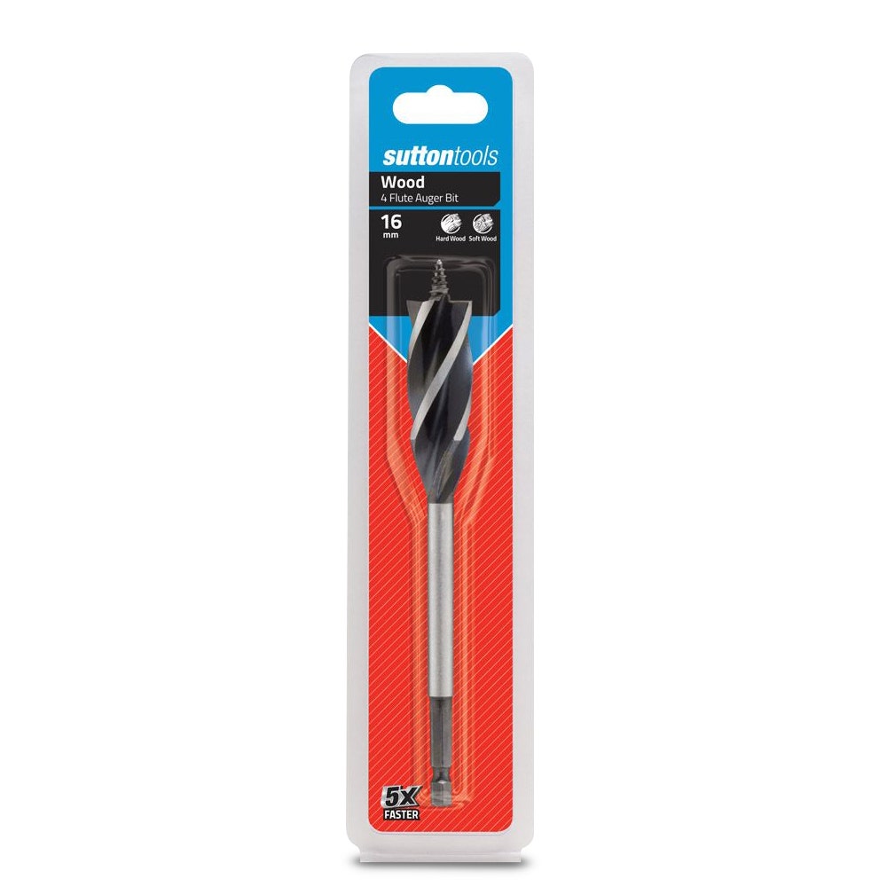 SUTTON 16 x 165mm 4-Flute Auger Bit