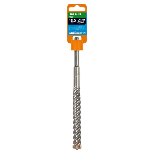 SUTTON 16x210mm 4-Cut REO SDS Plus TCT Masonry Drill Bit D6331600