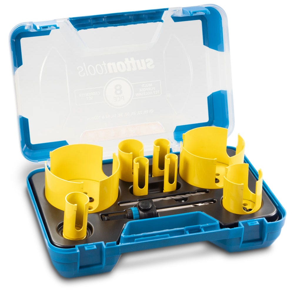 SUTTON 19-102mm TCT Multi-Purpose Holesaw Set for Carpenters - 8 Piece