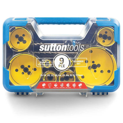 SUTTON 19-111mm TCT Multi-Purpose Holesaw Set for Plumbers - 9 Piece