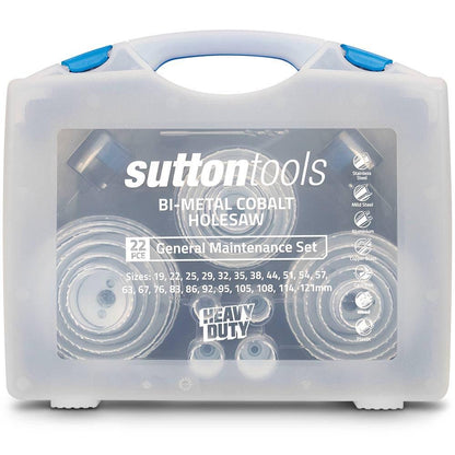 SUTTON 19-121mm Bi-Metal Cobalt Holesaw Set for General Purpose - 22 Piece H1250022