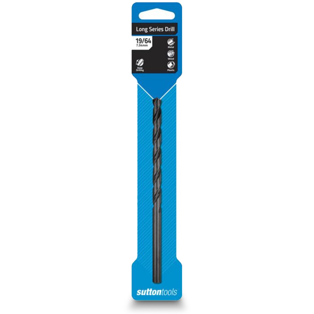 SUTTON 19 64inch x 6.3 8inch Metal Drill Bit Long Series HSS BLUE BULLET