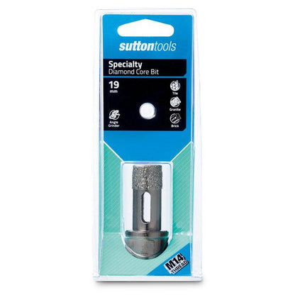 SUTTON 19 x 35mm Diamond Holesaw Angle Grinder Wet Dry
