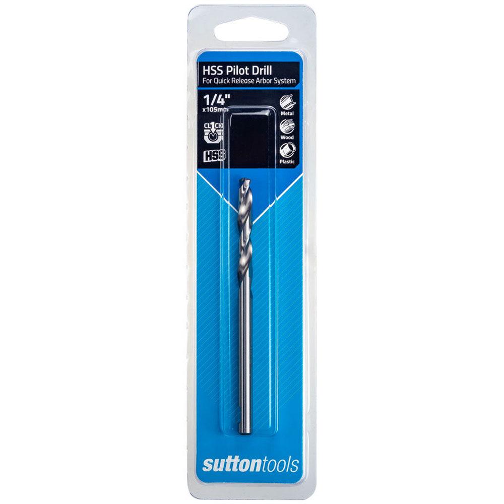 SUTTON 1 4inch x 105mm HSS Holesaw Pilot Drill Bit - Quick Release Arbor System